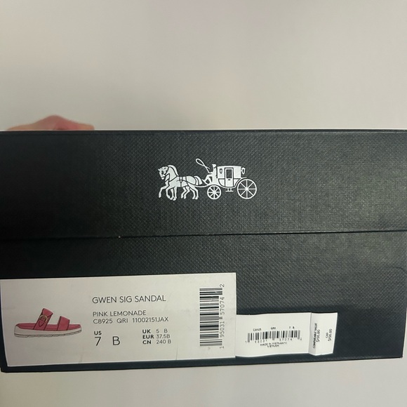 Coach Gwen Pink Lemonade Two Strap Buckle Slide Sandals Size 7-8 - Picture 13 of 13